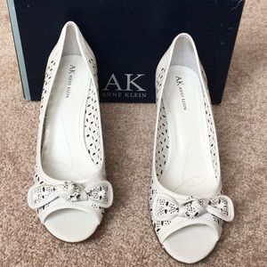 White Anne Klein heels.